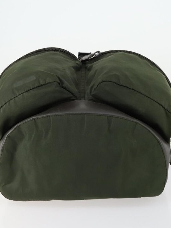 PRADA Backpack Nylon Khaki Silver Auth 156120 main image 9